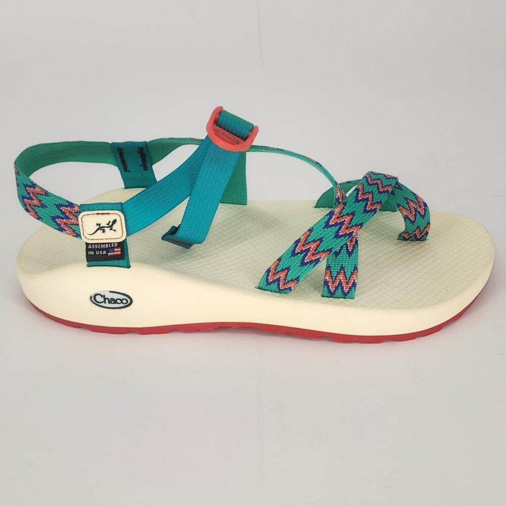 Chaco Z/1 Classic Sport Sandals Teal Zigzag Strap Men’s 13 NWOT